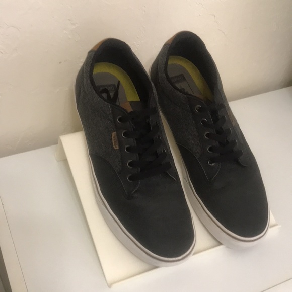 Vans Atwood Deluxe Mens Size 10.5 Black Dachshund Canvas Ortholite Sneaker Shoes - Picture 2 of 16